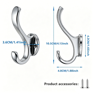 ตะขอแขวนผนังอะลูมิเนียมอัลลอยด์หนา ยี่ห้อ Tomis รุ่น Heavy Duty ตะขอแขวนผนังโครเมียมเงา สำหรับขายส่ง - Product Image 2