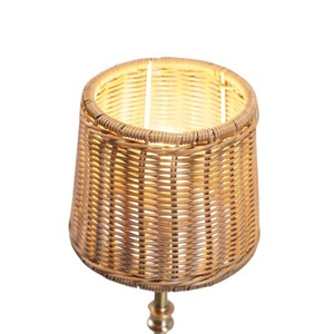 Gold Rattan Rechargeable <b>Table</b> <b>Lamp</b> Cordless Rechargeable <b>Table</b> <b>Lamp</b> Rechargeable Restaurant <b>Table</b> <b>Lamp</b> with Woven Shade - Product Image 5