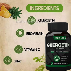 כמוסות קוורצטין של Ausreson, תוספי תזונה, תמצית סופורה טבעית, אבץ, פיסטין, ויטמין, 500 מיליגרם, כמוסות קוורצטין - Product Image 3