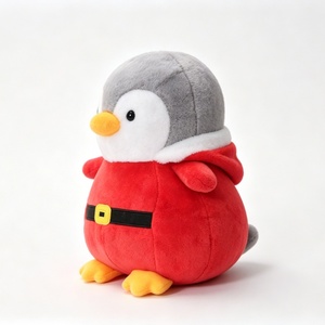 Mochila de Peluche Personalizada de Santa Penguin con Relleno de Algodón PP, Tamaño 51-99cm, Unisex, Juguete para Fiestas Navideñas - Product Image 4