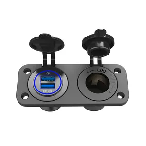 טעינה מהירה 3.0 Socket ספליטר 12V/24v USB הכפול מטען עמיד למים עבור מכונית אופנוע קטנוע RV