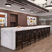 Dalle d'agate translucide sur mesure rétroéclairée pour comptoir de restaurant, bar, pub, éclairage LED, résistante à la chaleur et à l'eau