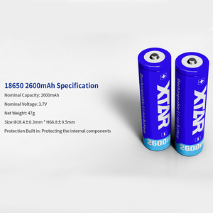Xtar 純正 カスタマイズ 工場出荷価格 3.7V ボタントップ グレードA 円筒形 リチウムイオン 18650 2600mAh 充電式バッテリー - Product Image 2