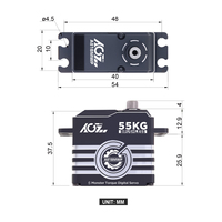 AGFRC A81BWMP 55KG alto Torque Ultra potente 8,4 V HV 3BB impermeable Digital programable sin escobillas Servo CNC RC coche Robot