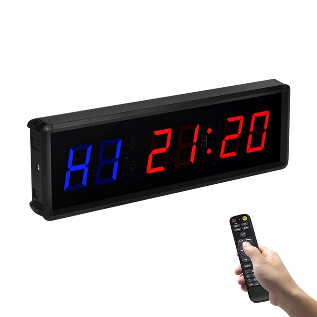1.5 Inch LED Digital Display Aluminum Alloy Timer for Indoor Fitness Time Setting Versatile Count Interval Timing Gym Accessory