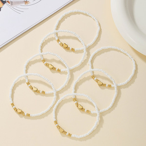 Ethnic Style Seed <b>Bead</b> <b>Bracelet</b> Heart Shape Multi Layered Color Block Women Jewelry Plastic Unisex Summer 2025 - Product Image 3
