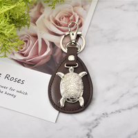 Porte-clés en métal 3D personnalisé en forme de tortue, fournisseur de design, porte-clés en cuir souple de qualité supérieure, porte-clés décoratifs avec logo