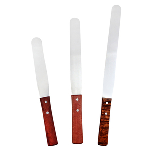 Polisseuse à gâteau en bois et en acier inoxydable, 1 ensemble de 6, 8 et 10 pouces par ensemble, outil de cuisson, spatule à beurre, outil de cuisine, 449 - Product Image 3