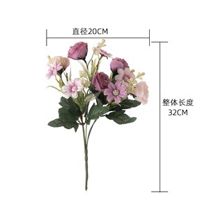 ช่อดอกกุหลาบประดิษฐ์ CallaFloral สีขาวน้ำเงิน โพลีเอสเตอร์ สำหรับตกแต่งภายในงานแต่งงาน - Product Image 4