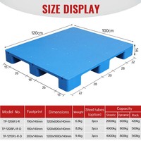 Palette en plastique robuste à quatre entrées, taille standard européenne, en HDPE, pour entrepôt et expédition