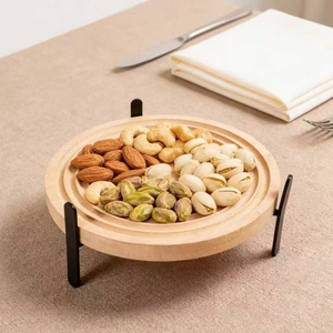 Nouveauté Plateau en bois <span class=keywords><strong>de</strong></span> style nordique Plateau à motifs ondulés Surface pour gâteaux et aliments avec base pour les familles - Product Image 6