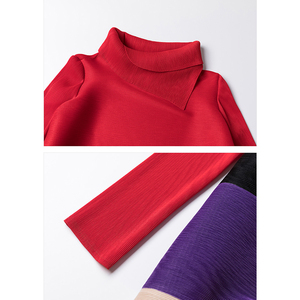 Nuevo color de contraste estado collar largo personalizado de tendencia de moda falda coreano vestido para las mujeres - Product Image 4