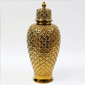 Vaso in ceramica placcato oro barattolo di zenzero per soggiorno tavolo da <span class=keywords><strong>pranzo</strong></span> casa ingresso <span class=keywords><strong>sala</strong></span> <span class=keywords><strong>arredamento</strong></span> per fiori - Product Image 4