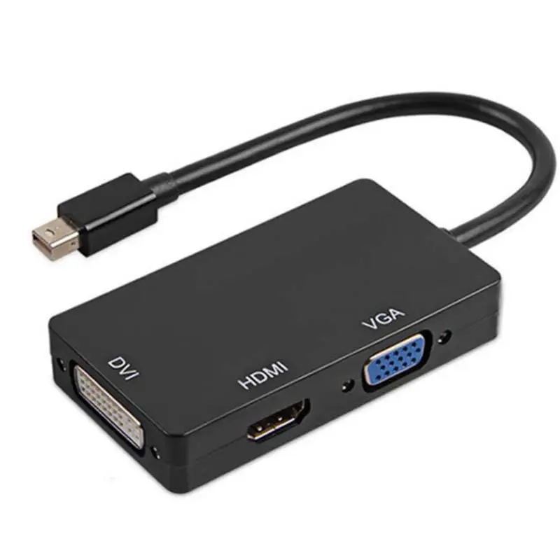 3 in 1 Mini DisplayPort Adapter Thunderbolt-Compatible Converter MINI DP Male to HDMI-compatible DVI VGA Female Converter Hub