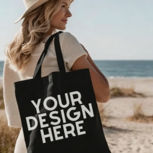 Sac de shopping en toile écologique personnalisé avec logo, idéal pour les promotions en gros, parfait pour les week-ends à la plage et les loisirs estivaux - Product Image 3