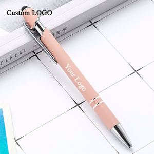 Factory Direct Bulk Order Click Ballpoint <b>Pen</b> with Logo, Soft Touch Coating and Metal Stylus Tip - Product Image 1