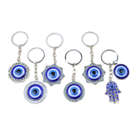 Porte-clés Amulette en Alliage de Zinc, Main de Hamsa, Yeux de Fatma, Yeux du Diable, Contre le Mauvais Œil, Breloques Émaillées Porte-bonheur, Pendentif Décoratif, Bijou Léger