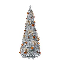 2027 Großhandel Hochwertiger 150CM-210CM Ausziehbarer Faltbarer PVC-Weihnachtsbaum mit Beleuchtung für Weihnachten und Feiertage zu Hause