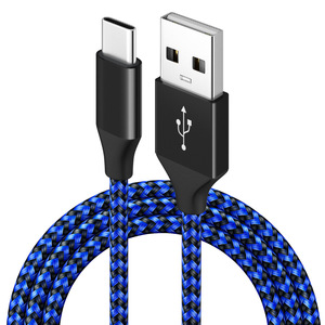 Cable de carga rápida de nailon trenzado QC3.0, cable de carga rápida tipo c, 2m, 6 pies, 3A, para teléfonos <span class=keywords><strong>samsung</strong></span> s20, s22, s23, <span class=keywords><strong>note</strong></span> <span class=keywords><strong>22</strong></span> - Product Image 1