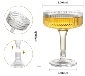 Bicchiere da Martini in Cristallo di Lusso con Taglio Incrociato per Uso Bar, Bicchieri <span class=keywords><strong>a</strong></span> Bocca Larga per Gelato, Cocktail, Dessert e Vino - Product Image 4