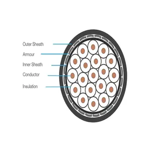 Ủ dây dẫn đồng điện phân PVC/xlpe cách điện Cáp thiết bị điều khiển