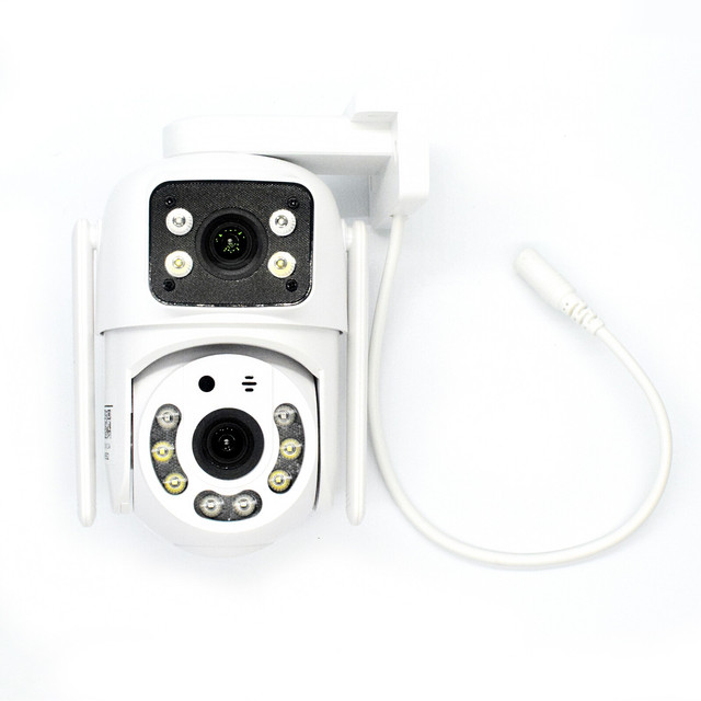 CCTV Network Security Surveillance 360 Track Home Outdoor Wireless Built-in Mic Icsee 2+2 MP Dual Lens Dome PTZ Camera Wifi IP