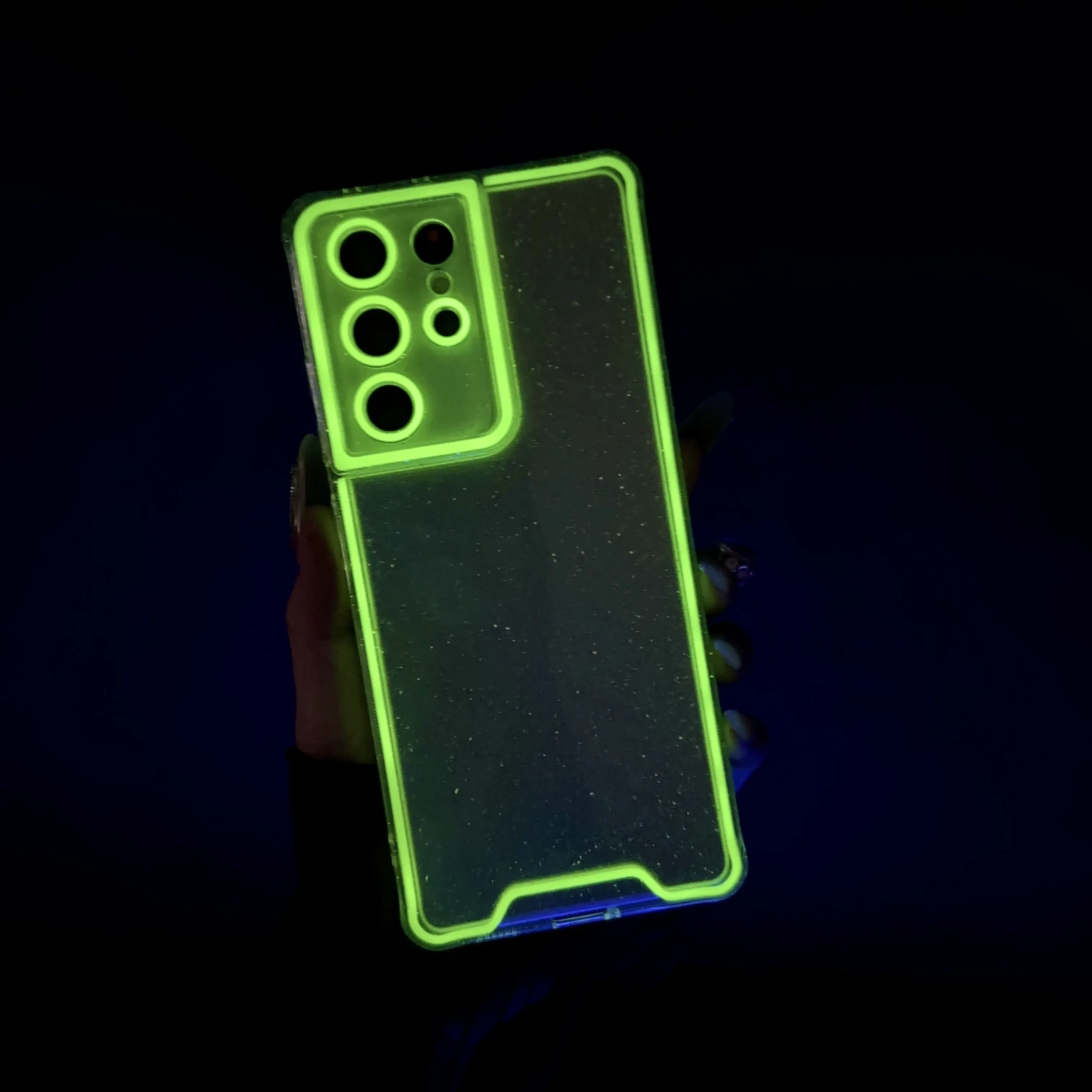 Luminous neon TPU Phone Case for Galaxy S24 ultra Glitter Fluorescent Mobile Phone Case for Samsung S23 S24