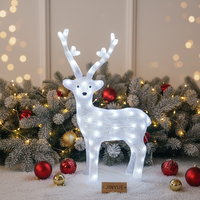 Lumière LED 3D de Noël en forme de renne, figurine de cerf en acrylique, étanche IP44, écologique, durable, pour jardin extérieur, cour, fêtes