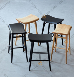 Tabouret de salle à manger <span class=keywords><strong>scandinave</strong></span> en bois massif bar wabi-sabi pied haut tabouret de comptoir îlot mortaise et tenon chaises et tabourets de salle à manger - Product Image 1