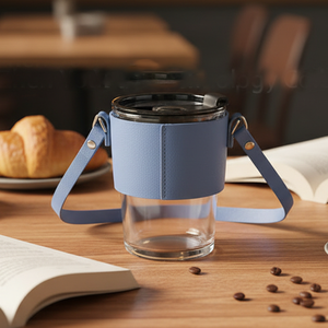 Porte-bouteille d'eau en similicuir à bandoulière, livraison rapide - Cadeau promotionnel portable et tendance pour mariages, événements et utilisation en extérieur - Product Image 1