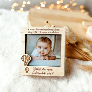 Cadre de demande en mariage pour parrains - Cadre photo en bois personnalisé avec texte sur mesure - Cadeau unique pour bébé - Product Image 6