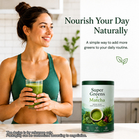 Légumes verts + Matcha pour les journées bien remplies |   Poudre de Super Greens avec Matcha, épinards, herbe d'orge et betterave |   Nutrition quotidienne simplifiée