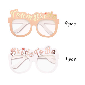 Gafas de Papel para Despedida de Soltera al por Mayor, 10 Unidades, Base Rosa, Lámina Dorada, Accesorios para Fotos, Decoración para Despedida de Soltera, Recuerdo de Boda - Product Image 5