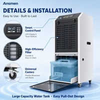 Harga Grosir Dehumidifier Udara Industri Baru 138L/hari 2000W Bertenaga dengan Kontrol Cerdas untuk Pabrik Bengkel
