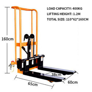מכירה לוהטת ידני הידראולי 400kg הרם 1200mm מערם יד קל משקל <span class=keywords><strong>Stacker</strong></span> מיני מעלית משאית לטיפול - Product Image 2