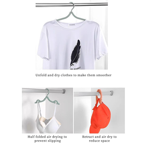 Multifunctional <b>plastic</b> foldable clothes hanger travel space saving simple clothes support creative portable clothes hanger - Product Image 2