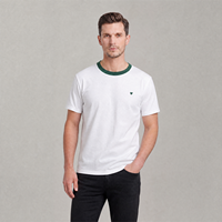 Kaos AMI 100% Katun Musim Panas 2026, Bordir Hati Kecil, Gaya Sambungan Dua Warna, Kaos Crew Neck Unisex Couple yang Dapat Disesuaikan