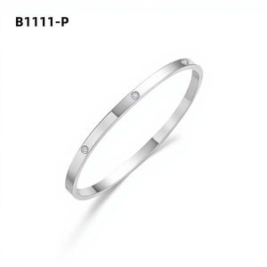 แฟชั่น BRAZALETE สแตนเลสสตีลชุบโรเดียมเซอร์คอน BEZEL SET B1111 สำหรับผู้หญิงเครื่องประดับคุณภาพสูง - Product Image 1