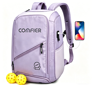 Large Capacity Waterproof Fashion Pickleball Backpack with USB Port & <b>Multi</b> <b>Compartments</b> for Training - Product Image 5
