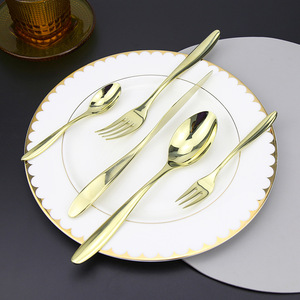 Elegante Set di stoviglie in acciaio inossidabile 304 forchetta forchetta forgiato di alta qualità cucina occidentale di lusso per ristoranti di casa/hotel - Product Image 3