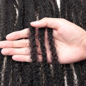 Extensions capillaires synthétiques populaires, douces et volumineuses, 18 pouces, Afro Kinky Curly Marley Twist, <span class=keywords><strong>pour</strong></span> tresses au crochet et tresses à la main, en vrac - Product Image 2