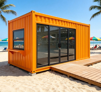 Maison et magasin préfabriqués en conteneurs métalliques Modern Wave de 20 pieds, respirants et étanches, pour café, bar, et magasin de proximité