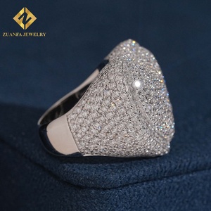ZUANFA JEWELRY Anillo de Diamantes Cultivados en Laboratorio con Forma de Corazón y Pavé Completo, Plata S925, Joyería Hip Hop Brillante para Hombre - Product Image 2