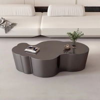 Table basse moderne en métal argenté en forme de nuage Table centrale minimaliste mobile moyenne ancienne pour les tables centrales de salon