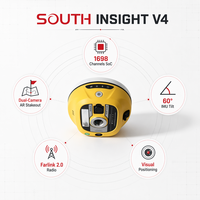 South Insight V4 GPS RTK avec code permanent 1698 canaux IMU GNSS RTK pour la topographie terrestre RTK
