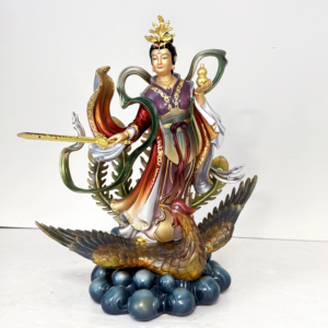 Tout en cuivre Jiu Tian Xuan <span class=keywords><strong>Nu</strong></span> Statue de Bouddha Ancienne Couleur Madone Bouddha Maison Offrandes Ornements Statue en cuivre Ornements - Product Image 5