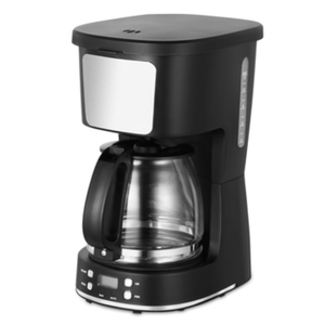 Cafetera Eléctrica Negra Semiautomática de 12 Tazas, Cafetera de Goteo Programable, Antigoteo, Fácil de Limpiar, para Hogar y Hotel - Product Image 1