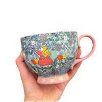 Mug en céramique nordique simple peint à la main, grande capacité (401-500 ml), compatible micro-ondes et lave-vaisselle, cadeau d'anniversaire durable pour la maison