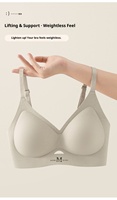 Sujetador sin costuras 3D tela acanalada de gran tamaño desnudo 3/4 Copa Push-Up soporte suave tejido fino sin alambre tiras adhesivas de pezón sólido
