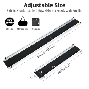 Rampa <span class=keywords><strong>para</strong></span> Silla de Ruedas OEM ODM de 6 Pies, Rampa Portátil <span class=keywords><strong>para</strong></span> Scooter de 600 lb, Rampa de Aluminio Antideslizante <span class=keywords><strong>para</strong></span> <span class=keywords><strong>Discapacitados</strong></span>, <span class=keywords><strong>Escaleras</strong></span> del Hogar - Product Image 2
